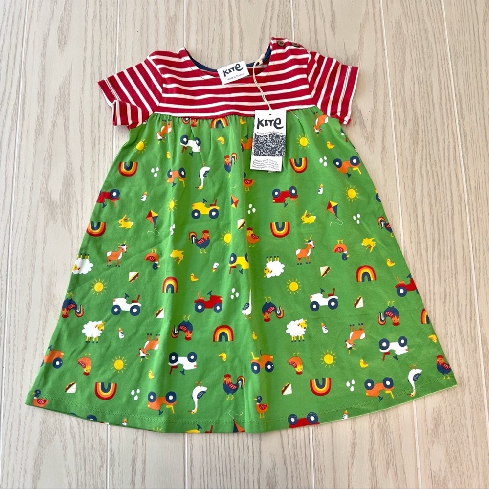 - Kite Farm Print Patterned Dress